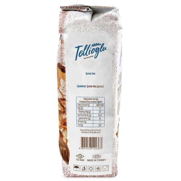 Tellioğlu Çavdar Unu Lif Kaynağı %100 Çavdar Unu 1000 g e - 2