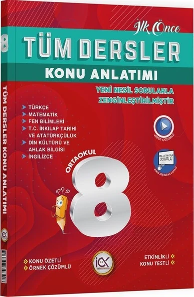8. Sınıf Tüm Dersler Konu Anlatımı İlk Önce Yayıncılık ürün görseli