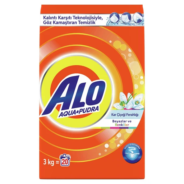 Alo Toz Çamaşır Deterjanı Kar Çiçeği Ferahlığı Beyazlar ve Renkliler Hızlı Çözülme 3 kg