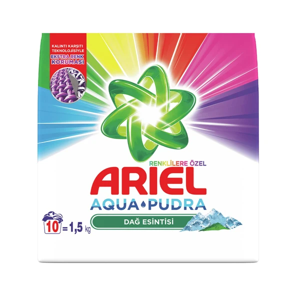 Ariel Dağ Esintisi Renklilere Özel 1,5 kg AquaPudra Toz Çamaşır Deterjanı