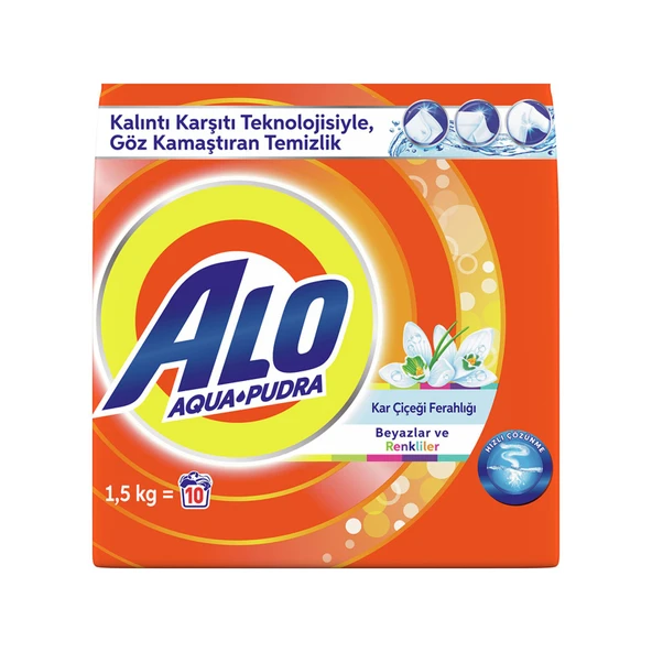 Alo 1,5 Kg Kar Çiçeği Ferahlığı Beyazlar ve Renkliler Aquapudra Toz Deterjan