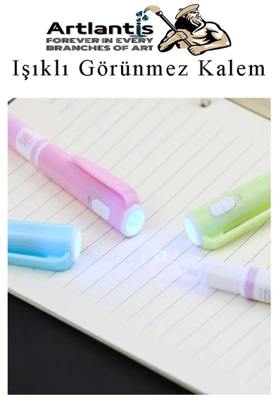 Işıklı Görünmez Kalem 4 Adet Sihirli Kalem Işıklı Uv Mavi Işıklı Kalem Lz-2160 - 5