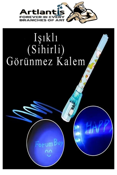 Işıklı Görünmez Kalem 4 Adet Sihirli Kalem Işıklı Uv Mavi Işıklı Kalem Lz-2160 - 2