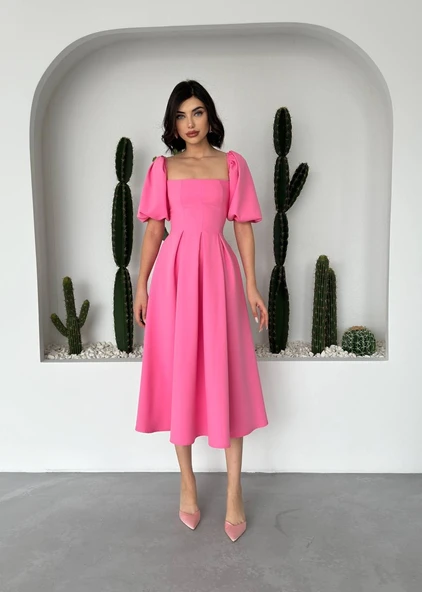 Lucky Life Kadın Benjamin Çan Etekli Midi Boy Elbise - Resim 4