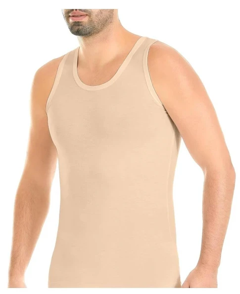 Yıldız Erkek Bambu Likralı Ten Renkli Askılı Atlet 318 - 3 Adet  2XL Ten