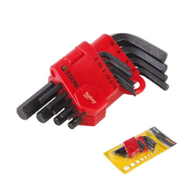 Edoni 120 mm 10 Parça Siyah 6 Köşe Alyan Seti TdrTR