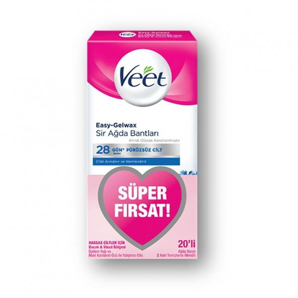 Veet Sir Ağda Bandı Vücut Hassas Ciltler 20 Li