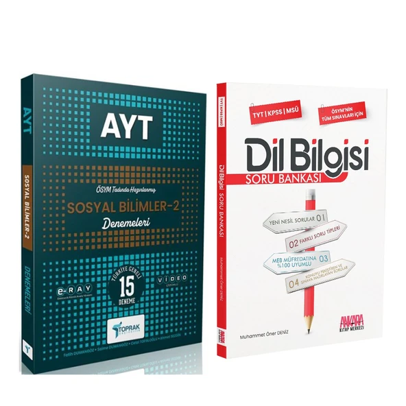 Toprak Yayıncılık AYT Sosyal Bilimler 2 Deneme ve AKM Dil Bilgisi Soru Bankası Seti 2 Kitap