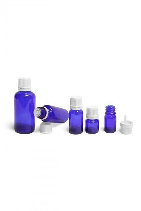 Mavi Cam Şişe 10 ml Içten Damlalıklı 50 Adet - 4