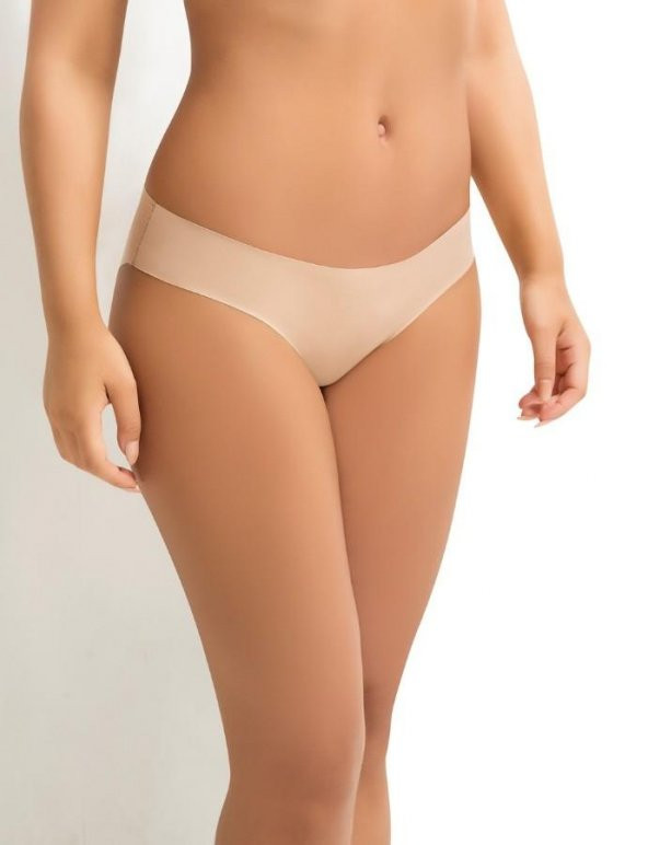 Dikişsiz Lazer Kesim 3 lü Paket Slip Külot - İz Yapmaz Ten Rengi 36/40
