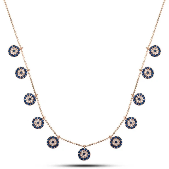 Gümüş Rose Nazarlı Şans Kadın Kolye ürün görseli