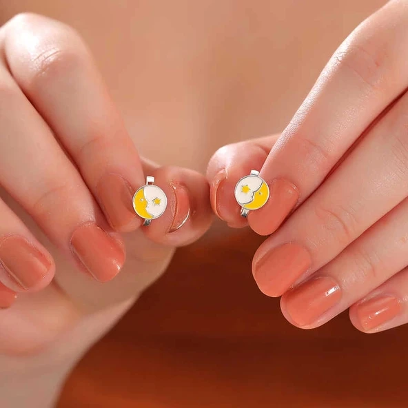 Gümüş Ay Yıldız Çocuk Küpesi - Resim 2