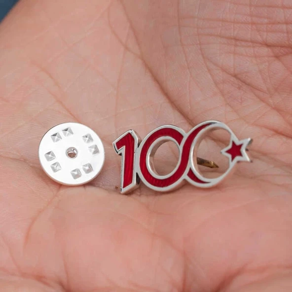 Gümüş Ay Yıldız 100.Yıl Rozet - 2