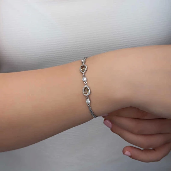 ​Gümüş Damla Zultanit Taşlı Kadın Bileklik - 5