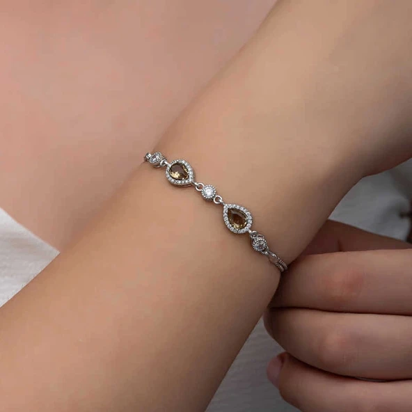 ​Gümüş Damla Zultanit Taşlı Kadın Bileklik - 4