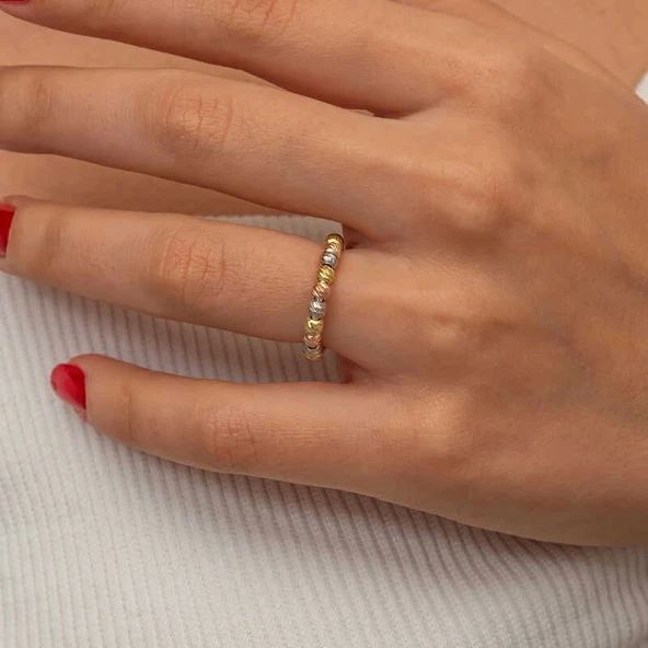 Gümüş Sıralı Dorika Kadın Yüzük - 5