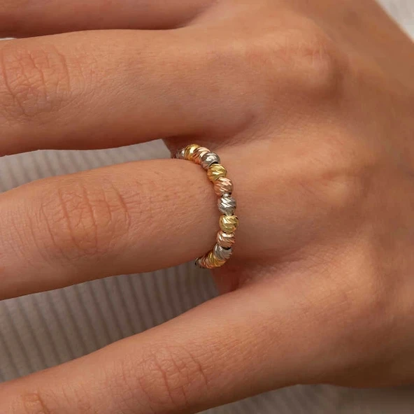 Gümüş Sıralı Dorika Kadın Yüzük - 3