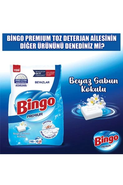 Bingo Premium Toz Çamaşır Deterjanı 7 Kg Renkli 2'li - 8