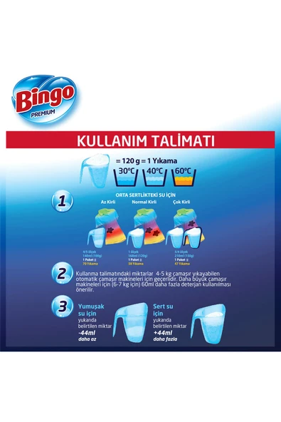 Bingo Premium Toz Çamaşır Deterjanı 7 Kg Renkli 2'li - 7