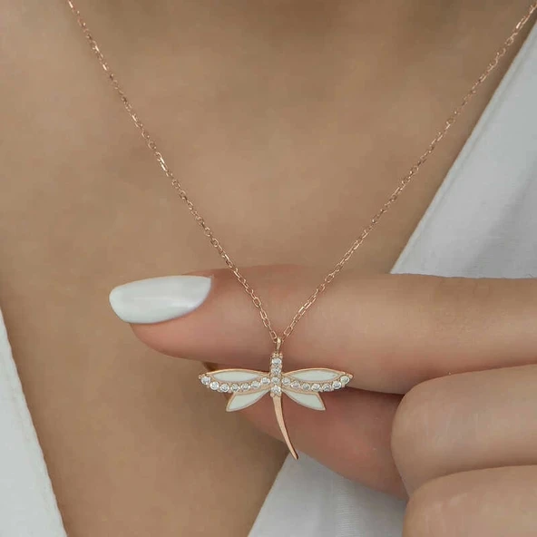 Gümüş Rose Yusufçuk Bayan Kolye - Resim 5