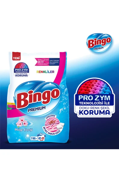 Bingo Premium Toz Çamaşır Deterjanı 7 Kg Renkli 2'li - 6
