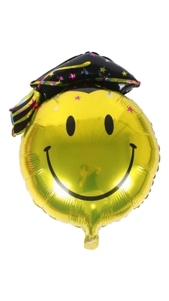 Hayal Sepeti 24” Gülen Yüz Mezuniyet Kepi Balonları Mezuniyet Partisi dekoru