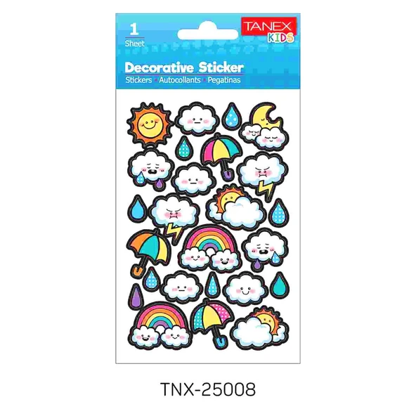 Tanex Kids Sticker Puffy Bulutlar Serisi 25 Parça (25008) ürün görseli