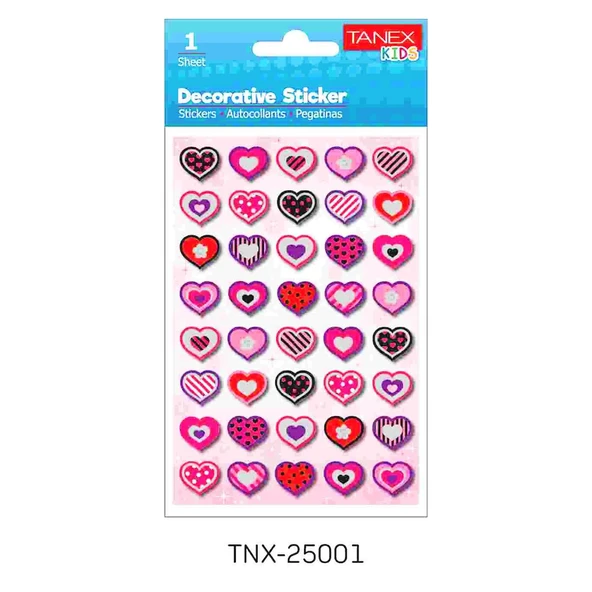 Tanex Kids Sticker Puffy Desenli Kalp 40 Parça (25001) ürün görseli