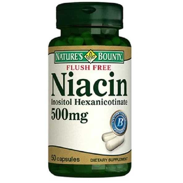 Nature's Bounty Flush Free Niacin 500 mg 50 Kapsül