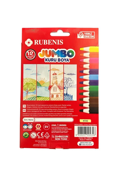 Rubenis Jumbo Kuru Boya 12 Renk - 3