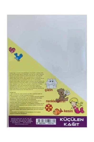 Hayal Sepeti Küçülen Kağıt 17-25 cm Ebatında Pakette 2 Adetli