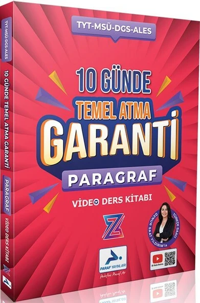 Paraf YKS TYT Paragraf Z Takımı 10 Günde Temel Atma Garanti Video Ders Kitabı Paraf Yayınları