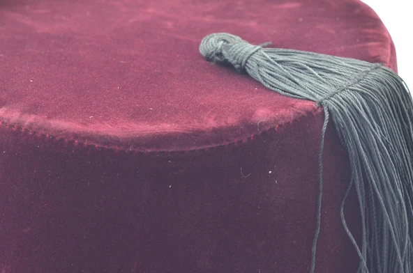 Osmanlı Bordo Püsküllü Damat Kına Erkek Fesi 11,5cm Uzun - 5