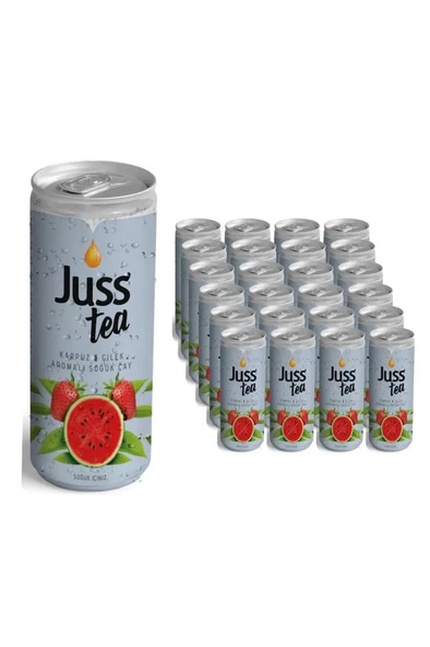 juss Tea Karpuz Çilek Aromalı Soğuk çay 250ML x24 Adet