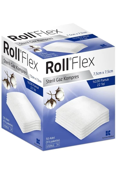 Roll Flex Steril Gaz Kompres 7.5cm x 7.5cm 50'li