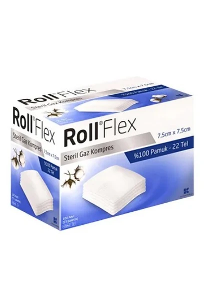 Roll Flex Steril Gaz Kompres 7.5cm x 7.5cm 100'lü