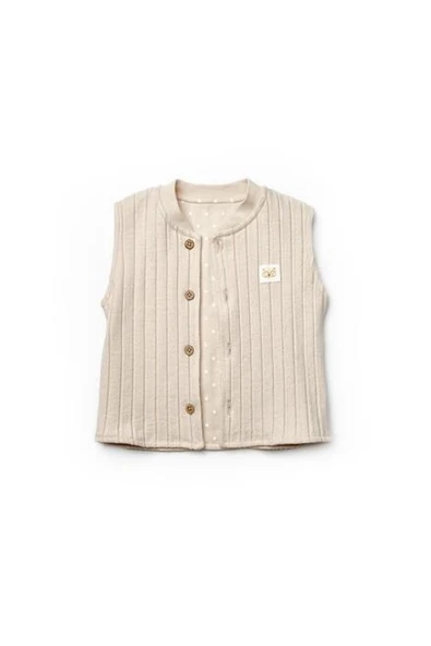 Bebek Yelekli 3'lü Takım %100 Organic Pamuk Yenidoğan Serisi - CSY8115 - 5