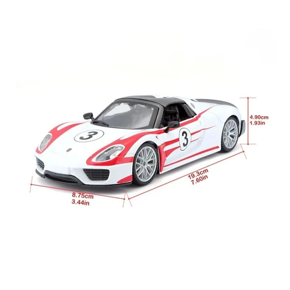 Nessiworld 28009 Burago Porsche 918 Spyder 1:24 Model Araba -Sunman - 2