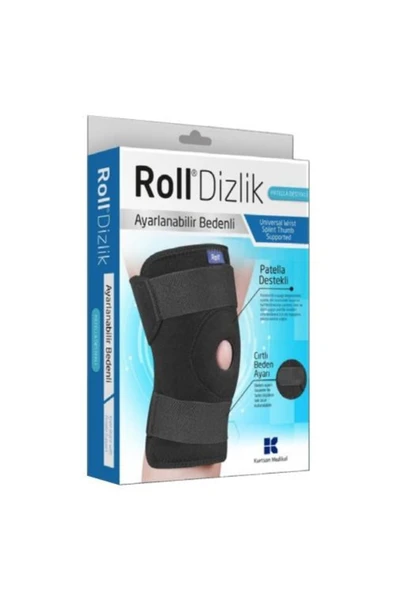 Roll Patella Destekli Ayarlanabilir Bedenli Cırtlı Dizlik