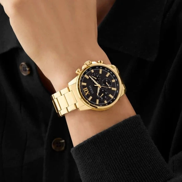 GUESS GUGW0900G3 ALTIN KAPLAMA ERKEK KOL SAATİ - 7