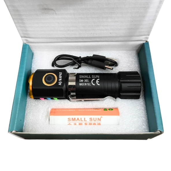 Small Sun 30 w Çok Fonksiyonlu El Feneri – Su Geçirmez Metal Tasarım - 7