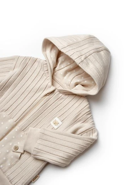 Bebek Kapüşonlu Ceket %100 Organic Pamuk Yenidoğan Serisi - CSY8118 - 4