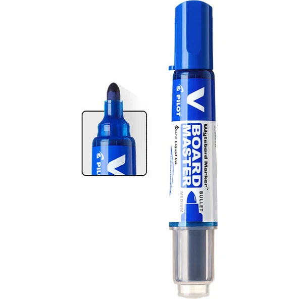 Pilot V-Board Master Yuvarlak Uç Tahta Kalemi Mavi 1 Adet - 2