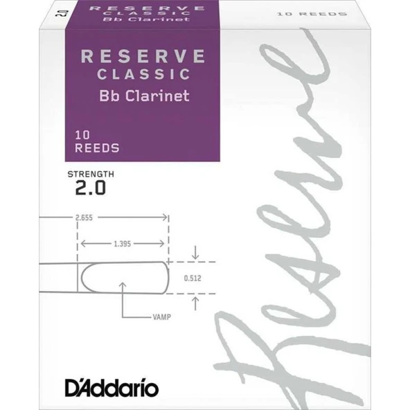 D\'Addario Woodwinds Reserve Classic DCT1020 Sib Klarnet Kamışı No:2
