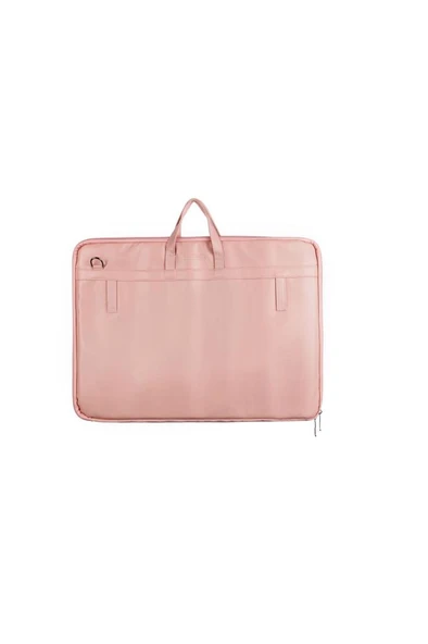 BBACK Proje Çantası 40 X 56cm / Köpük Astarlı / Askılı / T Cetveli Takılabilir Suni Deri Soft Pembe - Resim 2