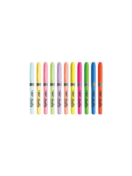 Bic Highlighter Grip 12 Renk Fosforlu Kalem Set Pastel + Canlı Renkler - 2