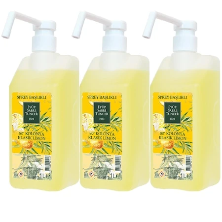Eyüp Sabri Tuncer Klasik Limon Kolonyası Sprey Başlıklı 1 lt x 3 Adet ürün görseli