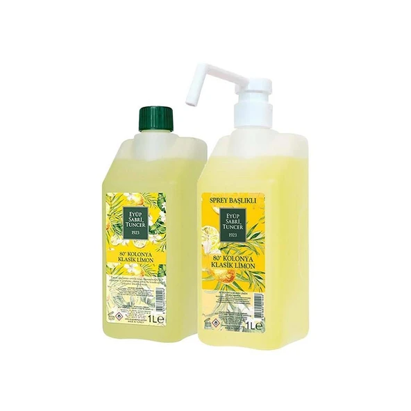 Eyüp Sabri Tuncer Klasik Limon Kolonyası Sprey ve Yedek Şişe 1 Litre ürün görseli