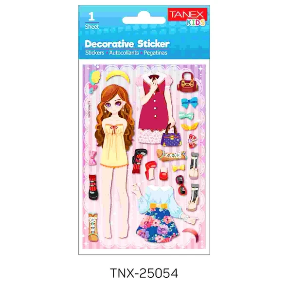 Tanex Kids Sticker Puffy Kıyafet Serisi 22 Parça (25054)