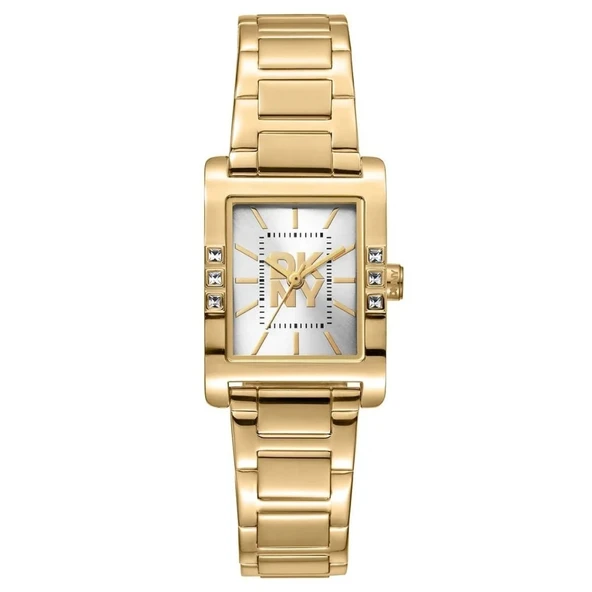 DKNY DK1L008M0065 ALTIN KAPLAMA DİKDÖRTGEN TAŞLI KADIN KOL SAATİ